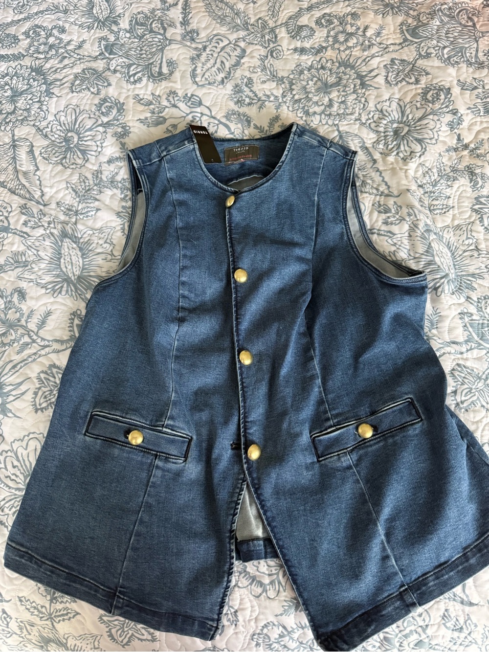 Torrid Sleeveless Vest with Gold Buttons